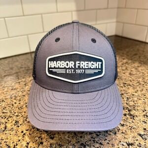 Harbor Freight HFT Trucker Hat Snapback Mens OSFM Gray Cotton Blend